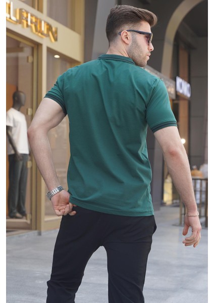 Koyu Yeşil Polo Yaka Erkek Tişört 6113