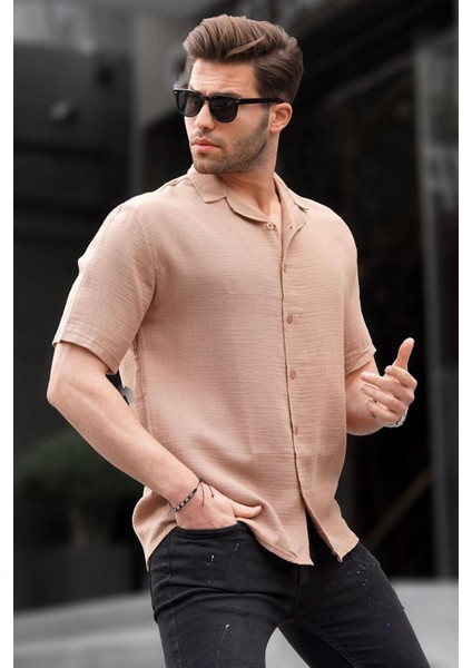 Camel Kısa Kollu Erkek Gömlek 6706 fiyatları