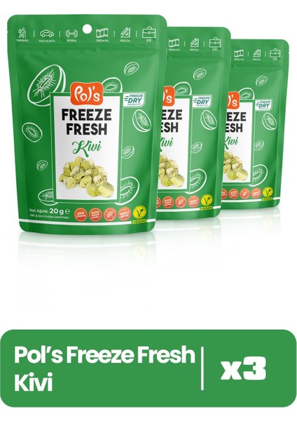 Freeze Fresh Kivi 3 adet x 20 g Dondurularak Kurutulmuş Meyve