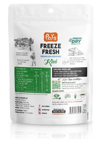 Freeze Fresh Kivi 3 adet x 20 g Dondurularak Kurutulmuş Meyve