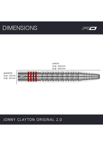 Jonny Clayton Original 2.0 % 90 Tungsten Çelik Uçlu Dart Oku modelleri