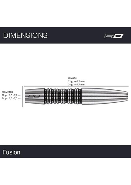 Fusion % 90 Tungsten Çelik Uçlu Dart Oku