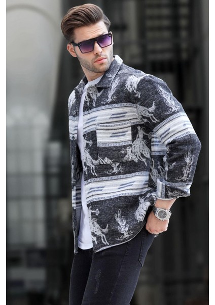 Siyah Desenli Oduncu Erkek Gömlek 6727