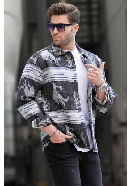Siyah Desenli Oduncu Erkek Gömlek 6727 fiyatları