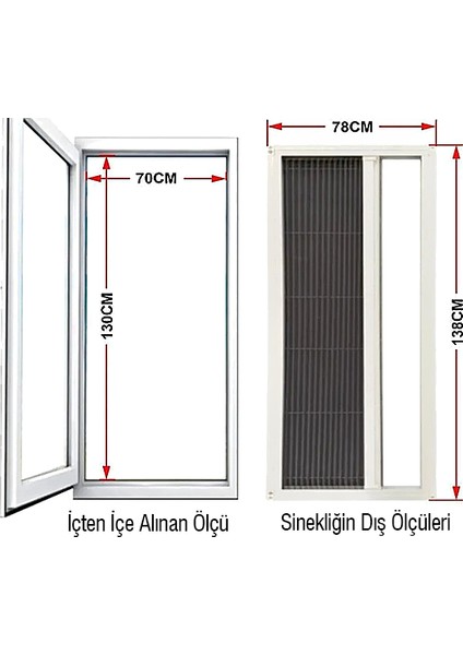 Akordeon Pencere 70*130 Sineklik, İstenilen Ölçüde Antrasit Pileli, Pilise Sineklik