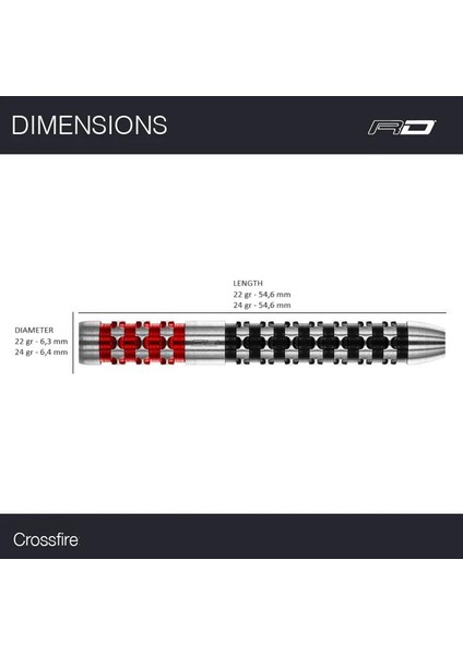 Crossfire % 90 Tungsten Çelik Uçlu Dart Oku modelleri