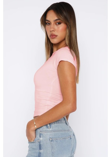 Pembe Basic Kadın Tişört MG2012