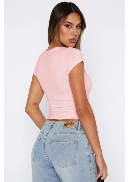 Pembe Basic Kadın Tişört MG2012
