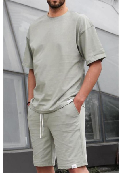 Çağla Yeşili Basic Erkek Şort Takımı 6377 modelleri