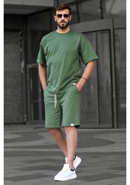Haki Basic Erkek Şort Takımı 6377