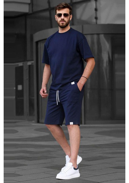 Lacivert Basic Erkek Şort Takımı 6377