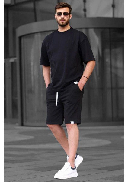 Siyah Basic Erkek Şort Takımı 6377