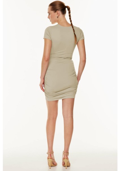 Camel Büzgülü Mini Kadın Elbise MG1739 indirimleri