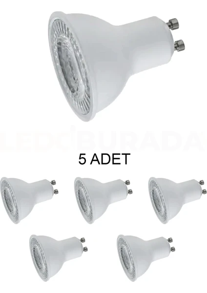 CT-4215 LED Ampul GU10 Duy Günışığı (Sarı) 7W - 5 Adet