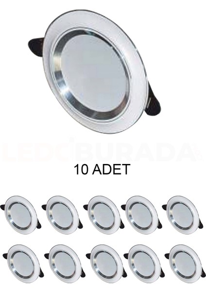 CT-5257 Zebra LED Spot Beyaz-Krom 6W 3 Renk - 10 Adet