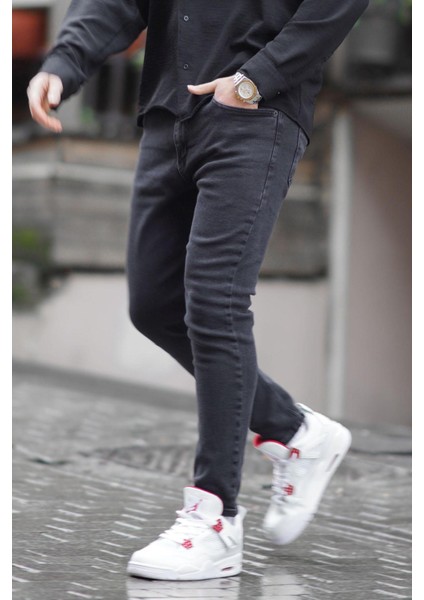 Düz Paça Rahat Kesim Erkek Füme Jeans 6330 fiyatları
