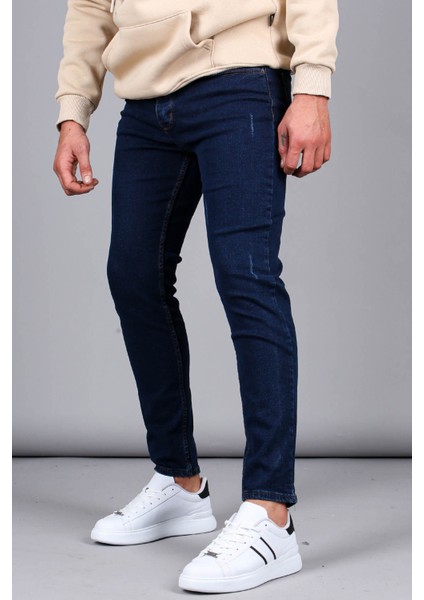 Mavi Taşlamalı Skinny Fit Erkek Jean 6322