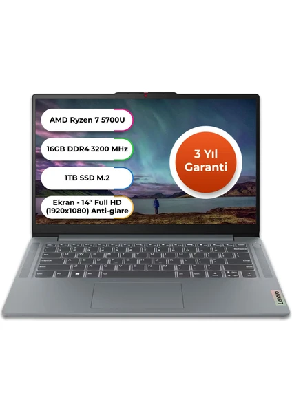 Ideapad 1 Amd Ryzen™ 7 5700U 16 GB 1 Tb SSD Freedos 14 Inç 82R3007DTX