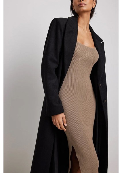 Vizon Kare Yaka Triko Uzun Elbise MG1719 modelleri