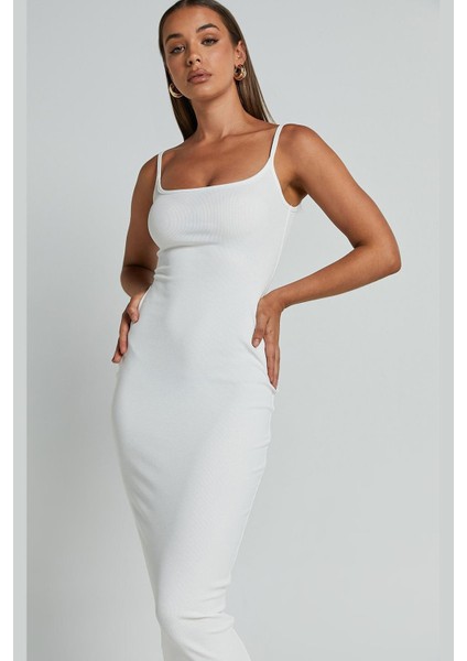 Beyaz Askılı Kaşkorse Basic Elbise MG1984 fiyatları