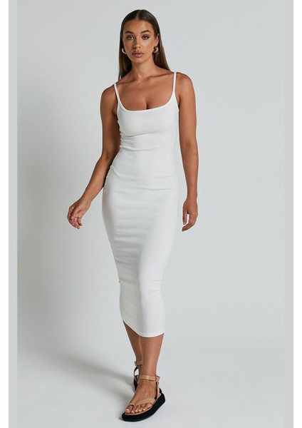 Beyaz Askılı Kaşkorse Basic Elbise MG1984 indirimleri