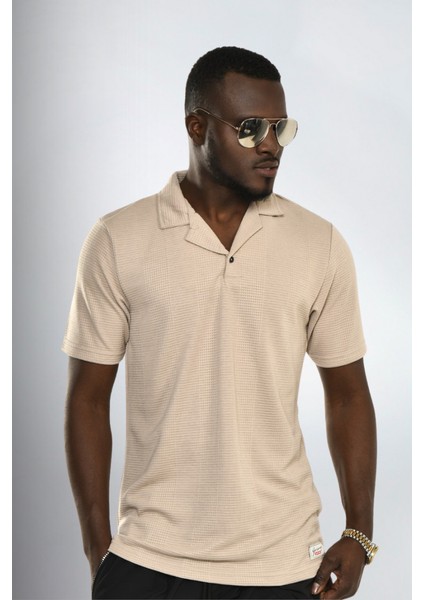 Bej Yaka Detay T-Shirt 410415