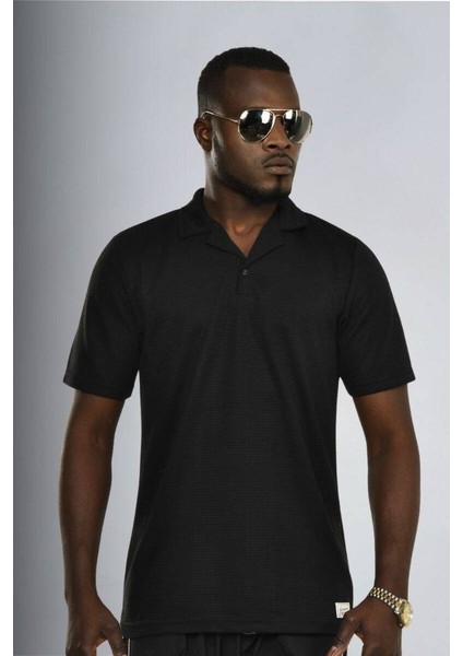 Siyah Yaka Detay T-Shirt 410415