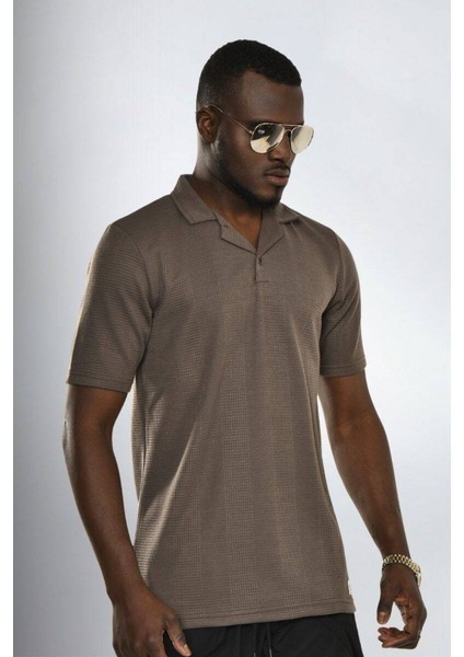 Kahve Yaka Detay T-Shirt 410415 fiyatları