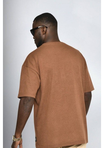 Kahve Oversize Erkek T-Shirt 10423 fırsatları