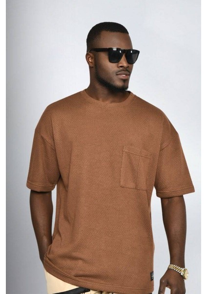 Kahve Oversize Erkek T-Shirt 10423