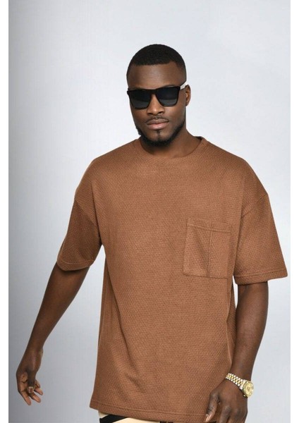 Kahve Oversize Erkek T-Shirt 10423