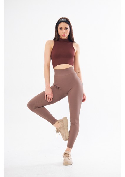 Kalçası Büzgülü Premium Fitilli Ekstra Push Up Yüksek Bel Esnek Ve Toparlayıcı Spor Tayt