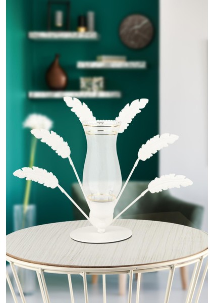 Beliz Camlı Metal Aksesuar Beyaz