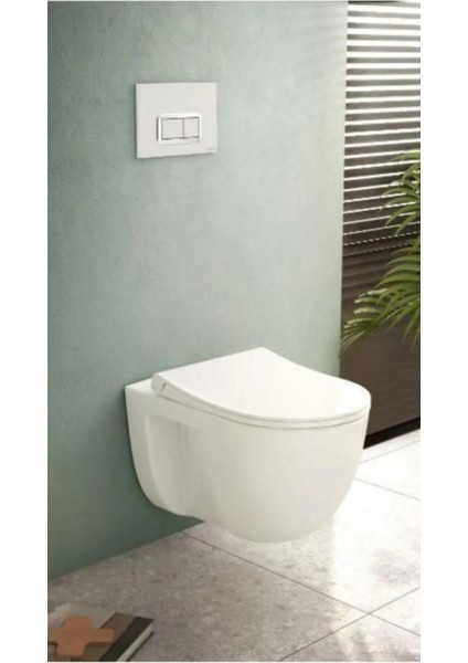 S40 Kanalsız Asma Klozet +Vitra Yavaş Kapanır Klozet Kapağı