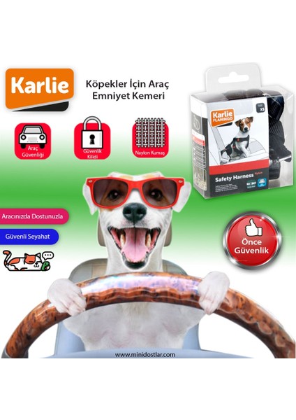 Köpek Araç Emniyet Kemeri S 35-50 cm Siyah fırsatları