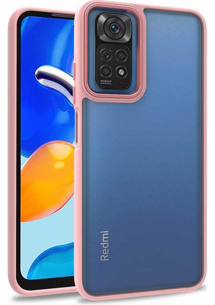Xiaomi Redmi Note 12 Pro 4g Kılıf Flora Sert Silikon Arkası Cam Şeffaf Pembe