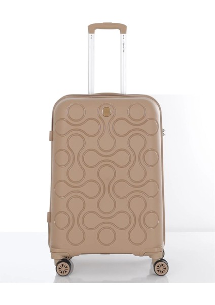 Orta Boy Kırılmaz Polipropilen Valiz Şampanya V376