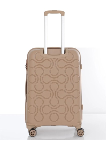 Orta Boy Kırılmaz Polipropilen Valiz Şampanya V376 modelleri