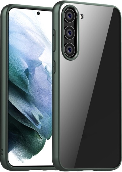 Samsung Galaxy S23 Plus Kılıf Alphin Impact Silikon Ultra Koruma Transparan Haki Yeşil