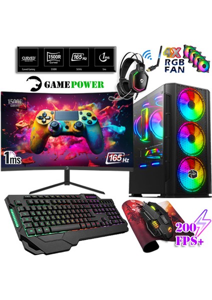 GPR17 Ryzen 5 3600 16GB 512GB Ssd+1tb HDD GTX1050TI 23.6" 165Hz Oyuncu Masaüstü Bilgisayar