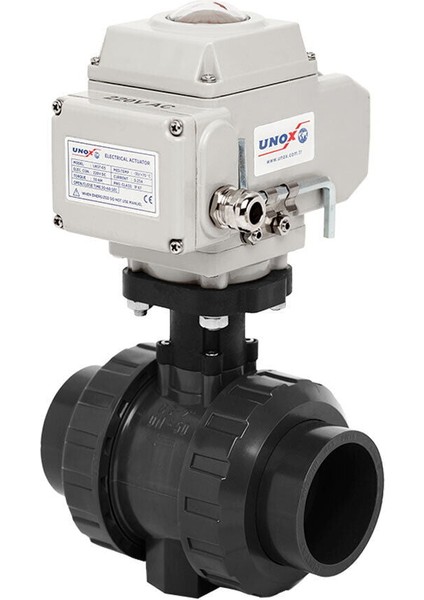 Ø90 220V Ac Elektrik Aktüatörlü U-Pvc Küresel Vana Su Için