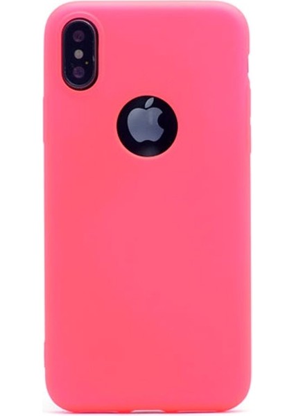 Apple iPhone x Kılıf Premier Silikon Kılıf Mat Kılıf Pembe
