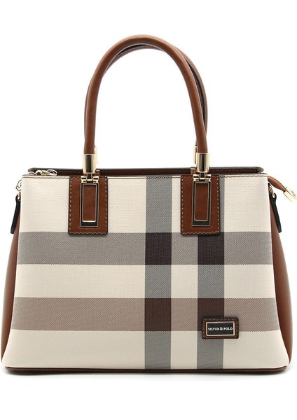 Silver Polo Kadın El Çantası Krem - Taba NV1000 modelleri