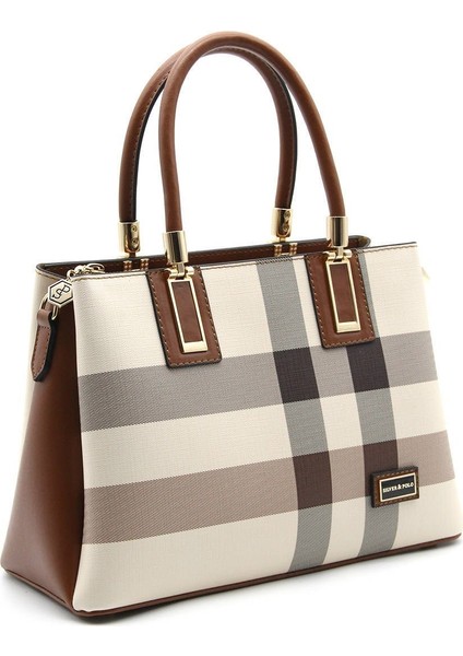 Silver Polo Kadın El Çantası Krem - Taba NV1000 fırsatları