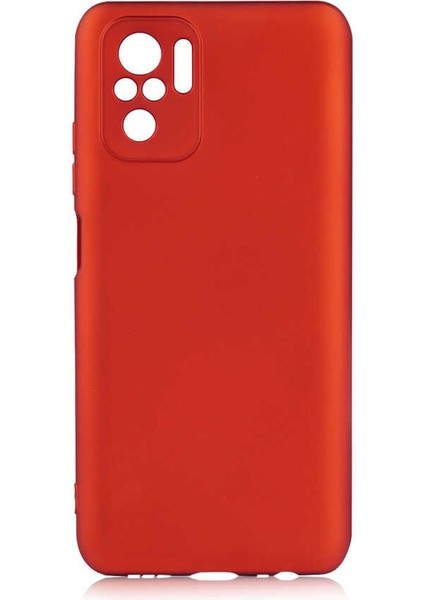 Xiaomi Redmi Note 10S Kılıf Renkli Kamera Korumalı Premier Mat Silikon Kırmızı