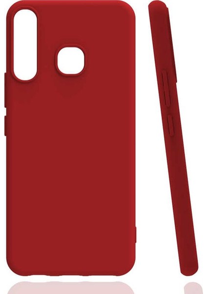 Infinix Hot 8 Kılıf Renkli Korumalı Premier Mat Silikon Kırmızı