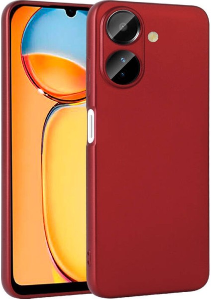 Xiaomi Redmi 13C Kılıf Premier Kamera Korumalı Mat Silikon Kırmızı