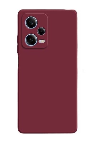 Xiaomi Poco X5 5g Kılıf Kamera Korumalı Premier Mat Silikon Bordo