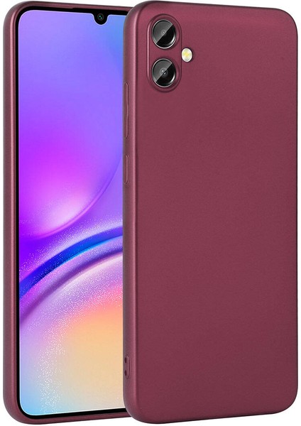 Samsung Galaxy A05 Kılıf Premier Kamera Korumalı Mat Silikon Mürdüm