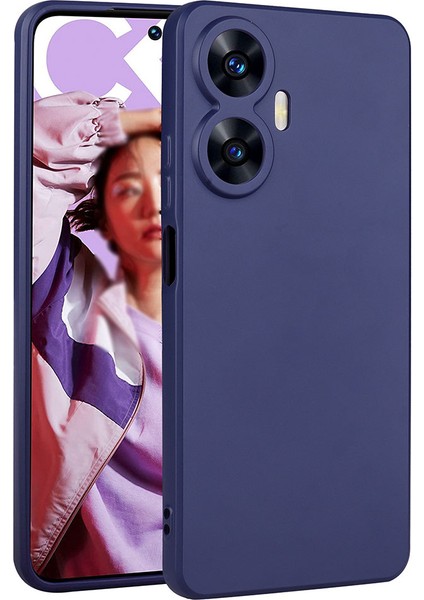 Realme C55 Kılıf Mat Lüx Kamera Korumalı Premier Mat Silikon Lacivert